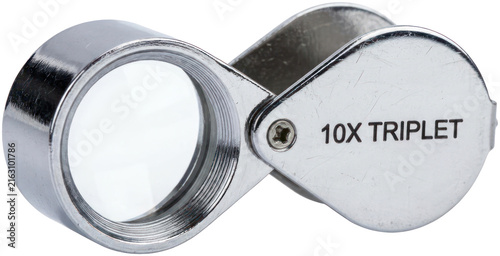 фотографія Professional 10x triplet jeweler magnifying loupe tool.
