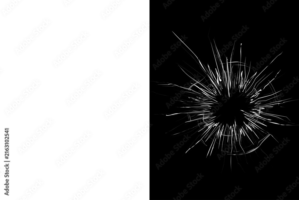 Fototapeta premium Abstract circular splash of white particles and glowing dust dots exploding on a dark black background texture effect