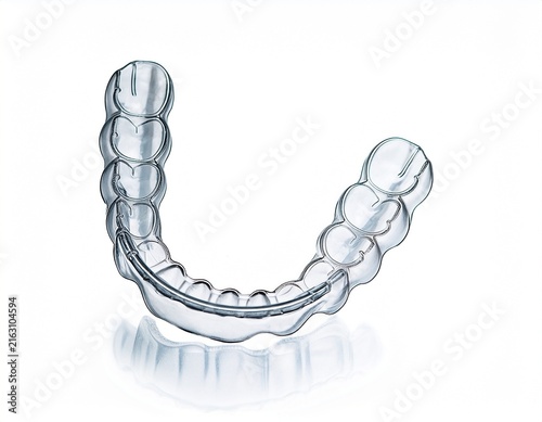 Obraz na płótnie transparent orthodontic clear aligner isolated on white background