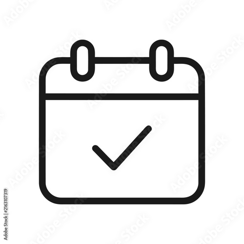 Calendar date icon with check mark for business planning vector