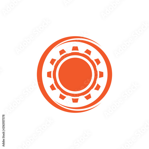 Gear illustration logo icon vector flat design template