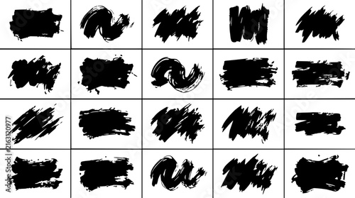 Abstract black brush strokes set with dynamic ink splatters featuring modern minimalism, monochrome design, and fluid motion with bold textures and sharp contrasts