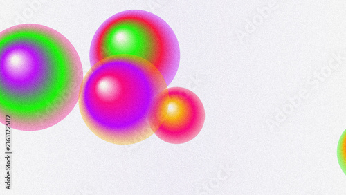 Abstract colorful gradient bubbles on white background