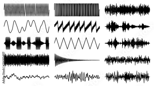 Sound wave patterns in geometric grid with abstract waves and modern layout featuring grid lines and dynamic curves with smooth transitions