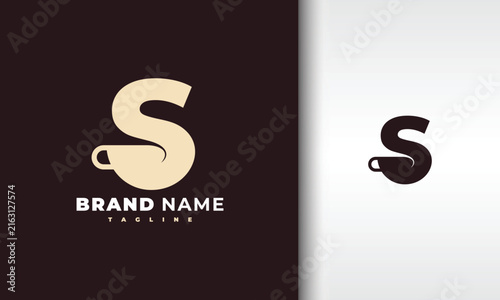 Coffee cup logo with the letter S