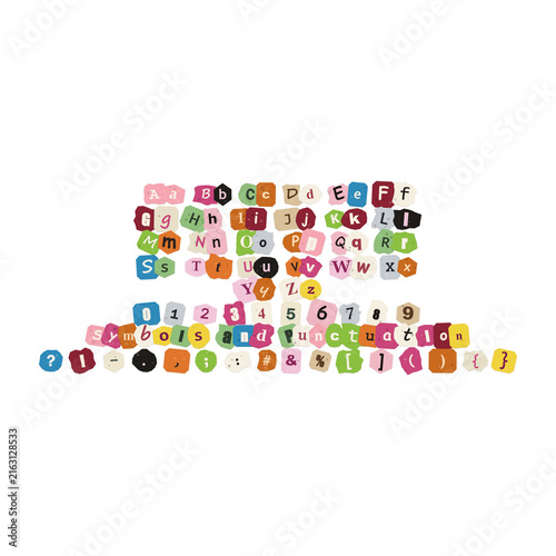 Colorful cartoon people icons standing in a row