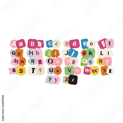 Colorful alphabet letters with animal faces on each character
