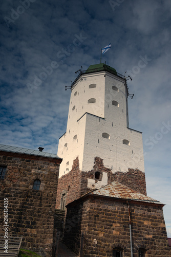 Принти на полотні Ancient Vyborg fortress featuring Olav's Tower in Vyborg town, Leningrad region,