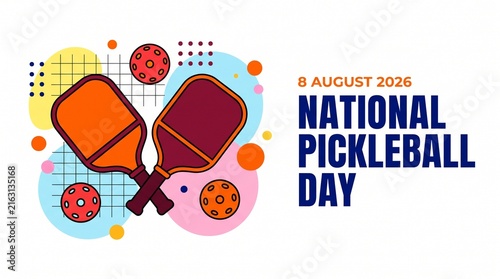 National pickleball day celebration vector illustration