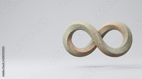 3D circular economy closed loop symbol for ESG sustainability with copy space