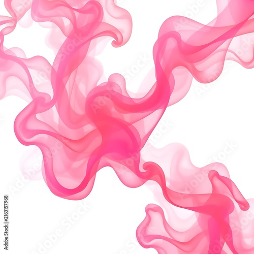 Abstract background, with swirling pink, smoke or liquid, ink shapes isolated, on a clean, white background texture