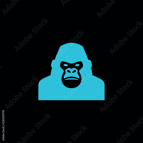 Minimalist gorilla head icon vector design