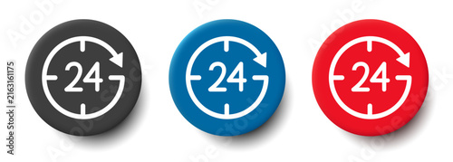 Around the clock icon set. Set of 3d icons isolated on white background.