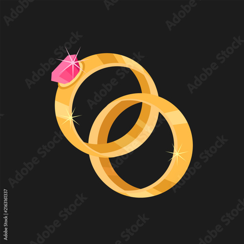 Bride groom ring wedding event illustration icon design vector