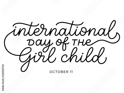 International day of the girl child lettering