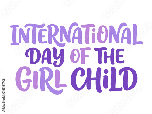 International day of the girl child lettering typography design