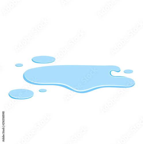 Water Puddle Illustration Isolated on White Background