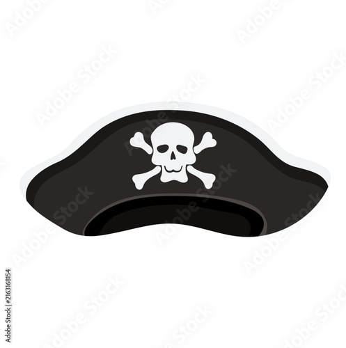 Pirate Hat with Skull and Crossbones Illustration Isolated on White Background