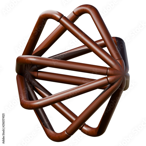 abstract brown geometric 3D structure.