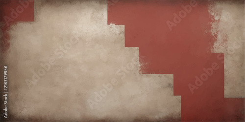 Aged Red Brick and Concrete Wall Grunge Texture Background with Vintage Parchment Surface, Weathered Stone Pattern and Antique Dirty Architectural Backdrop