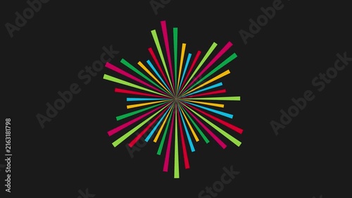 Colorful Radial Equalizer Burst Motion Graphics, Colorful Audio Spectrum Circle Loop, Vibrant Music Visualizer Animation on Dark Background