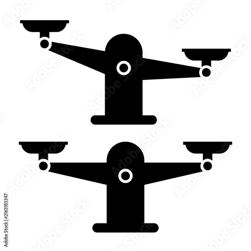 Balanced and Unbalanced Scale Vector Icon Set