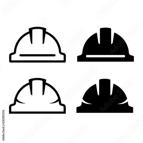 Hard Hat Icon Set Construction Safety Helmet Vector Symbols
