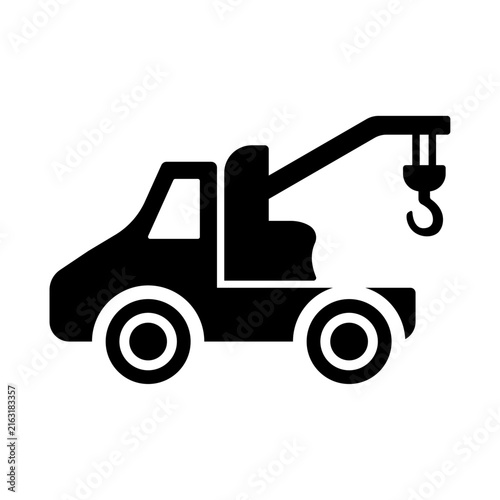 Tow Truck Vector Icon for Roadside Assistance and Towing Service