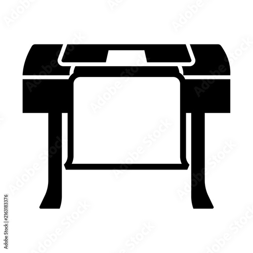 Large Format Printer Plotter Vector Icon Isolated on White Background