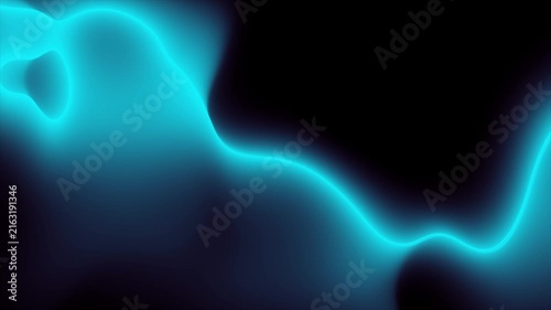 Abstract bright blue glowing liquid wave elegant smooth background. Neon wavy gradient motion design. Seamless loop. Video animation Ultra HD 4K 3840x2160