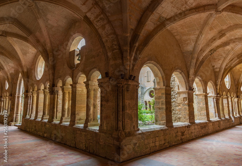 Canvas Print Series of photographs of Valmagne Abbey, a historic Cistercian monastery founded