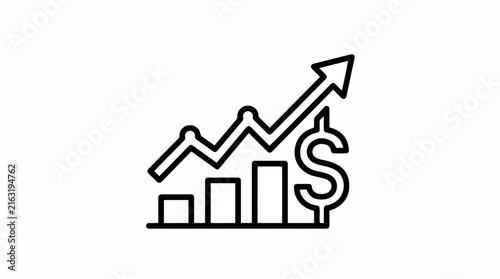 Financial growth chart with dollar symbol.