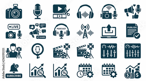 Collection of social media icons.