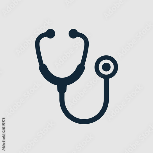 Stethoscope Solid Single Icon for Medical Diagnosis, Healthcare and Doctor Services Vector Design.
