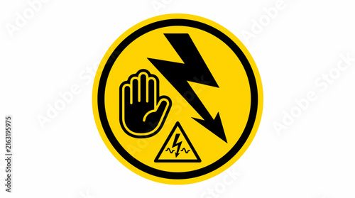 Warning high voltage electricity sign symbol.