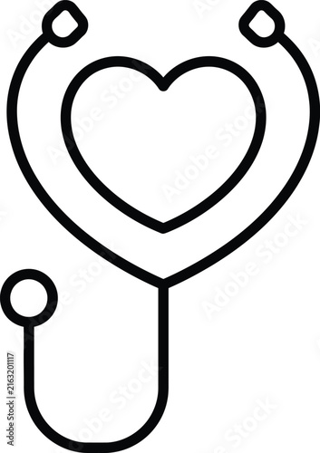 Stethoscope combined with a heart shape medical icon stethoscope healthcare cardiologist