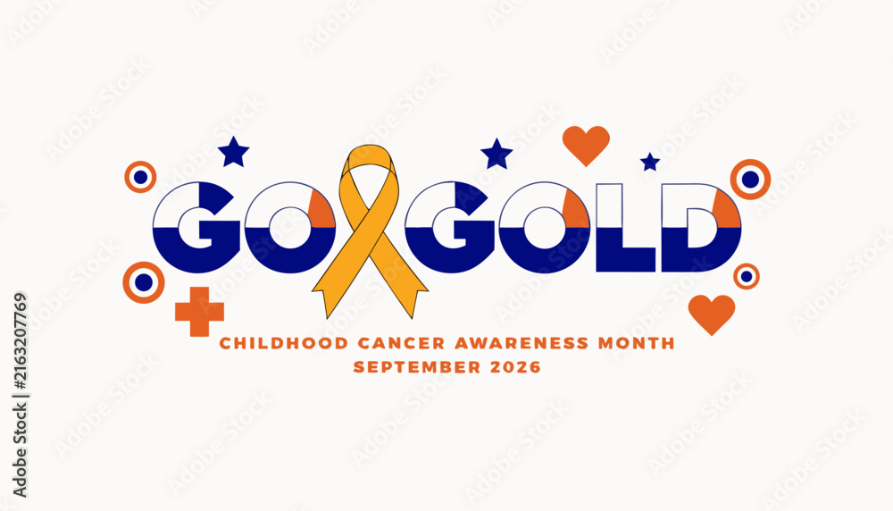 Fototapeta premium Go gold for childhood cancer awareness month design in september 2026