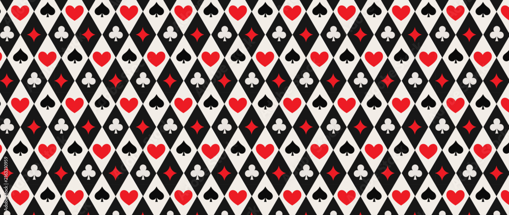Картината върху платно Seamless playing cards pattern