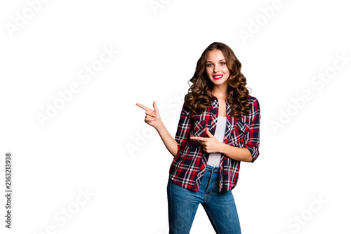 Картината върху платно Portrait of nice-looking cute attractive lovely lovable well-groomed winsome cha
