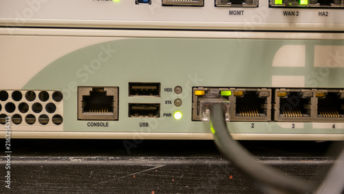 Canvastavla Network Firewall Appliance Front Panel with Ethernet Cable