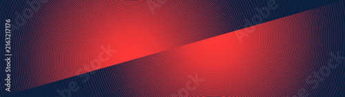 Split navy background introduces a sharp diagonal transition of vibrant crimson circular strokes, Abstract intense optical geometric halftone texture with symmetrical overlapping striped radar wave