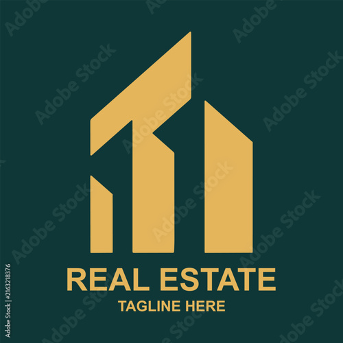 Real Estate Growth Logo with House and Upward Arrow, Business Finance Icon for Property Market Success, Direction, Investment, and Corporate Branding Design
