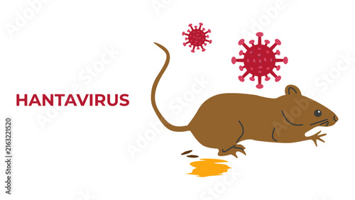 Hantavirus warning concept showing infected rodent and virus. Ideal for medical advertising, web design, and health marketing campaigns. vector illustration
