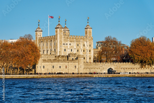 Tower of London in autumn or fall England landmark