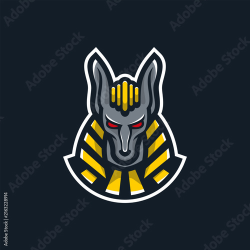 Anubis Egyptian god modern illustration