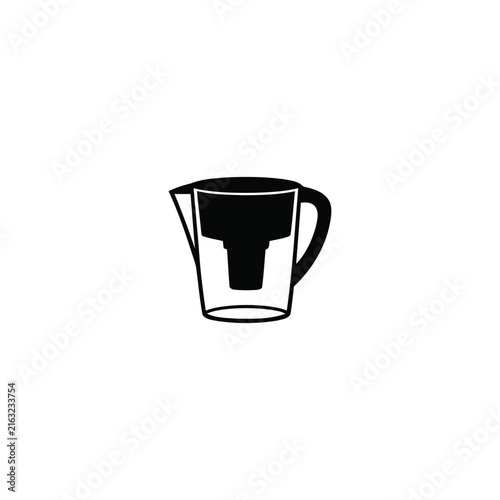 Water filter silhouette, single object, black vector silhouette