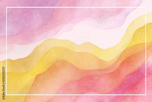 Abstract pink yellow flowing wave background