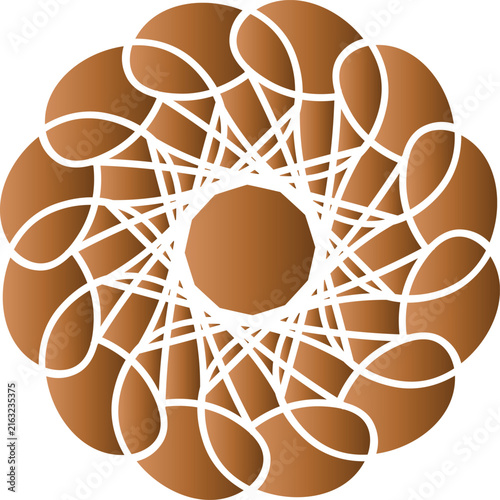 Dark copper and brown intricate mandala vector design element
