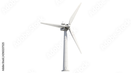 Canvastavla White Wind Turbine Isolated on Black Background Renewable Energy Generator for S