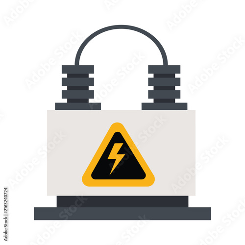 High voltage electrical transformer unit icon for power grid infrastructure